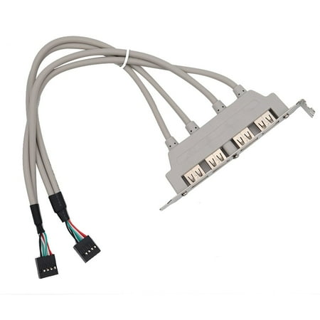 UK MainBoard 4 Port USB 2.0 to 9 Pin Header Bracket Extension Cable UK MainBoard 4 Port USB 2.0 to 9 Pin Header Bracket Extension Cable